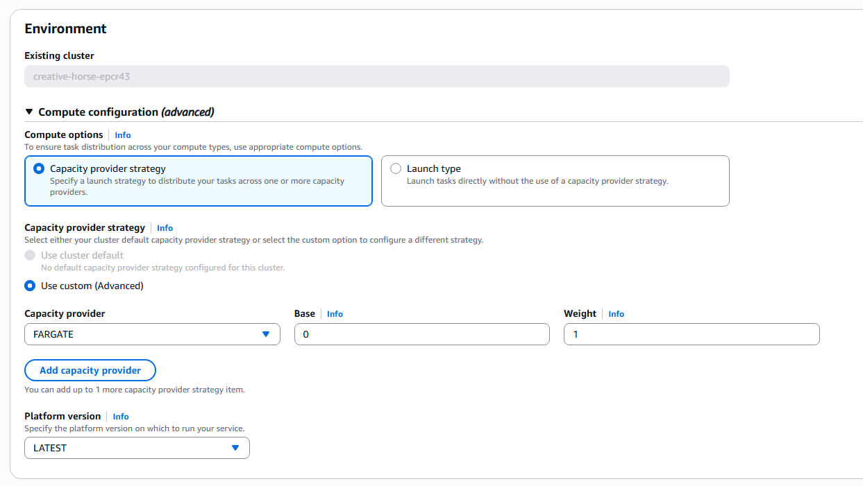 Create service step 2