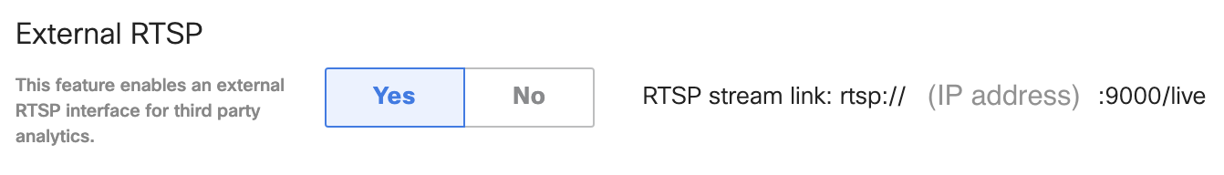 Enable External RTSP