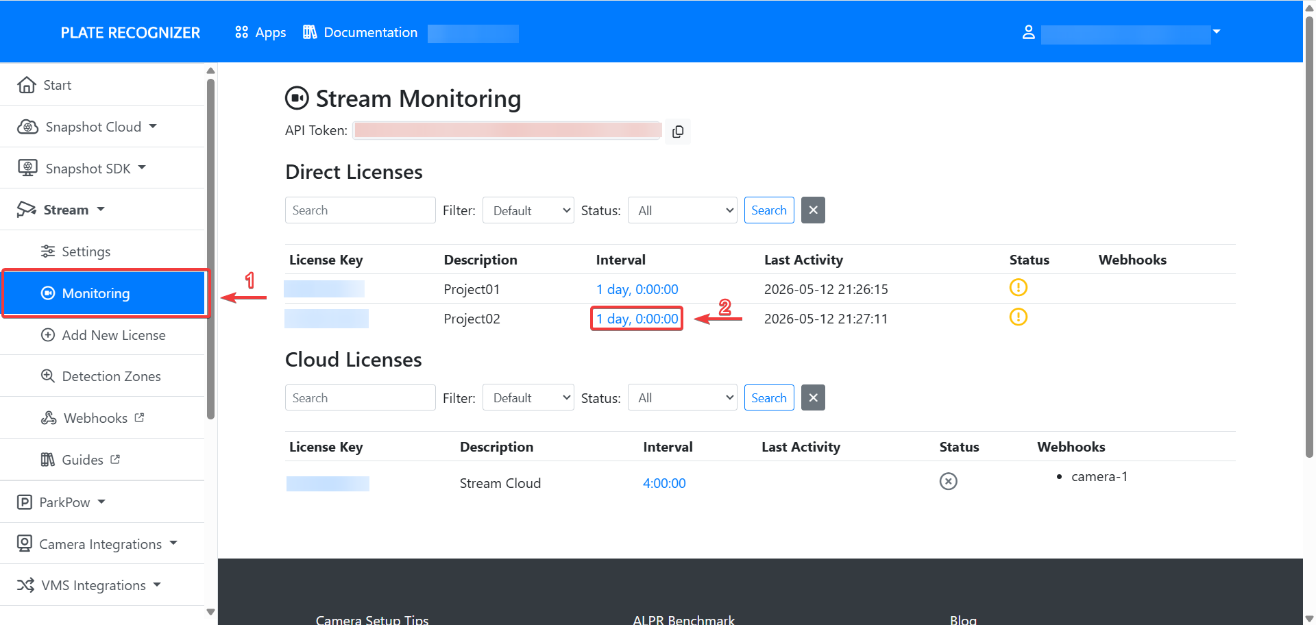 Stream Monitoring interval